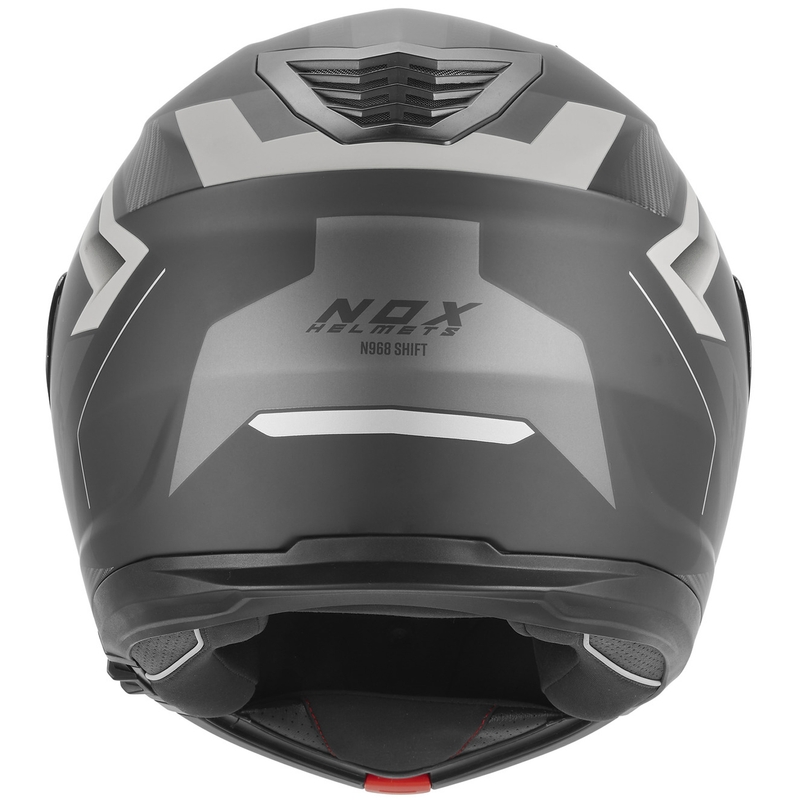 Flip-up motorcykelhjelm NOX N968 Shift mat sort-sølv