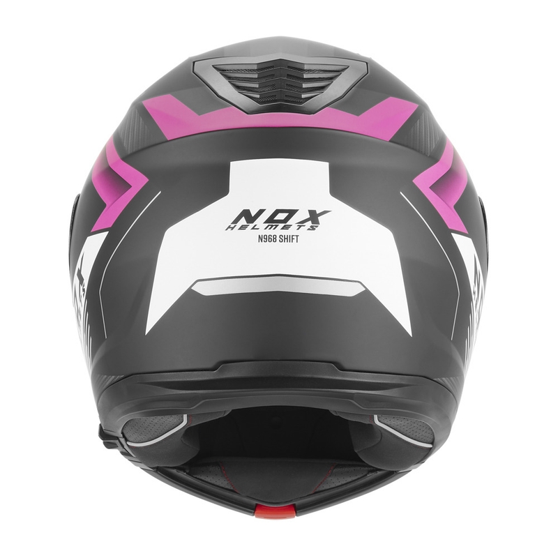 Flip-up motorcykelhjelm NOX N968 Shift mat sort-hvid-pink