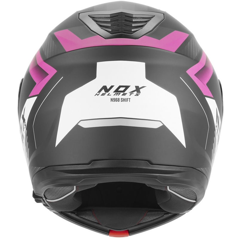 Flip-up motorcykelhjelm NOX N968 Shift mat sort-hvid-pink