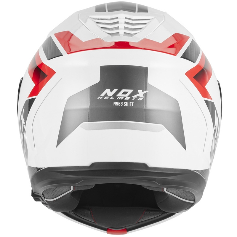 Flip-up motorcykelhjelm NOX N968 Shift hvid-rød