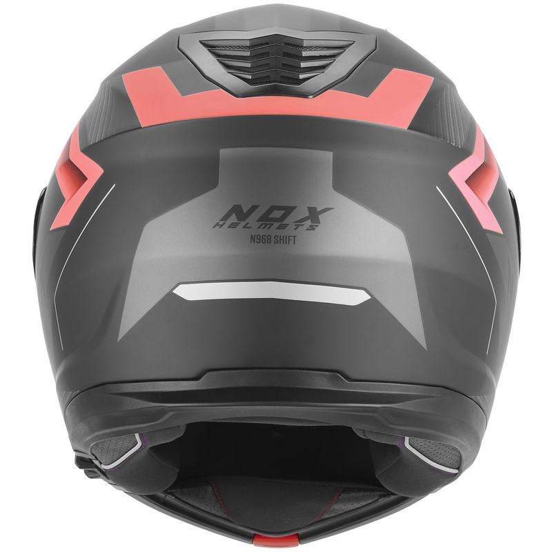 Flip-up motorcykelhjelm NOX N968 Shift mat sort-rød