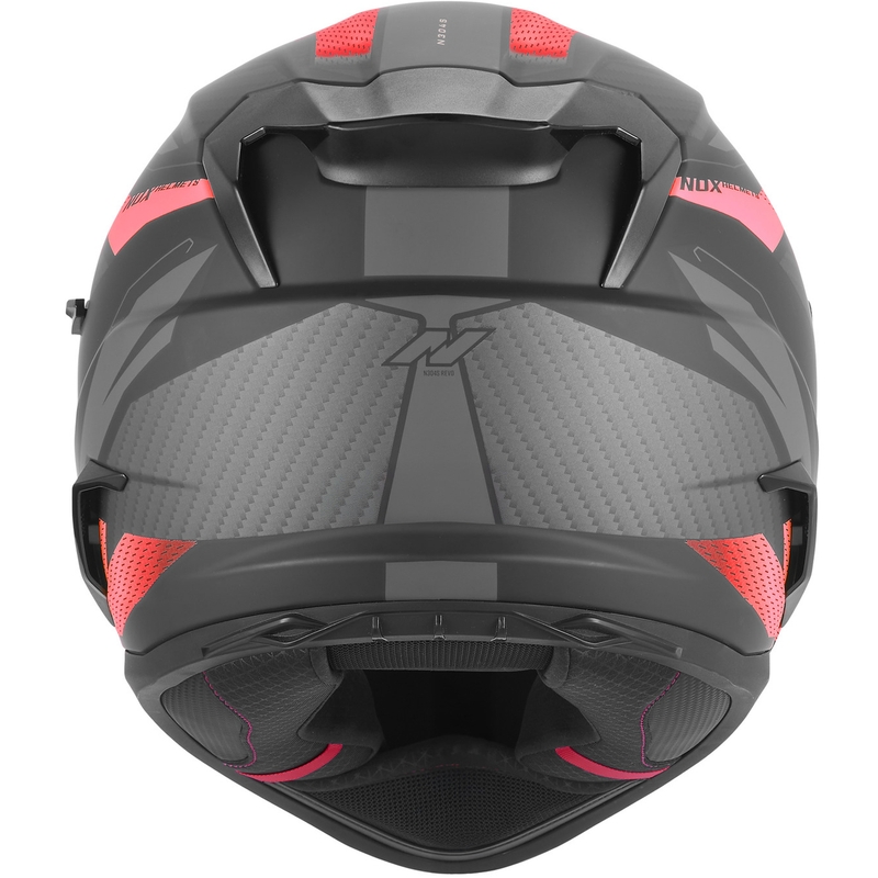 Fullface motorcykelhjelm NOX N304-S REVO mat sort-rød