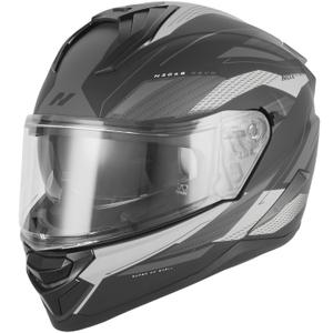 Fullface motorcykelhjelm NOX N304-S REVO mat sort-sølv