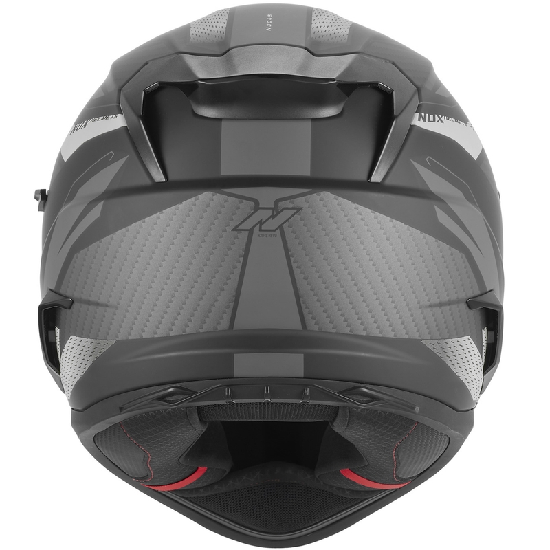 Fullface motorcykelhjelm NOX N304-S REVO mat sort-sølv