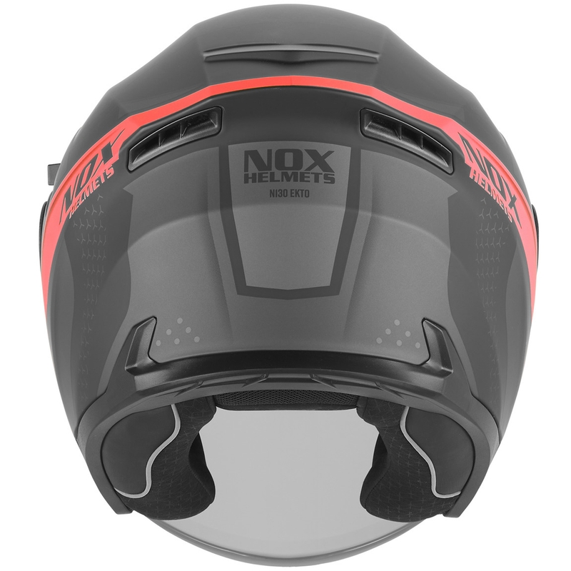 Åben motorcykelhjelm NOX N130 EKTO mat sort-rød