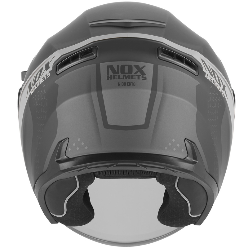 Åben motorcykelhjelm NOX N130 EKTO mat sort-sølv