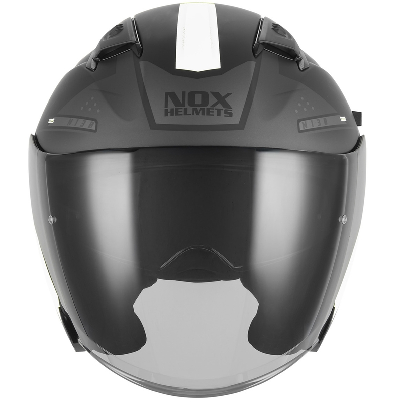 Åben motorcykelhjelm NOX N130 EKTO mat sort-hvid