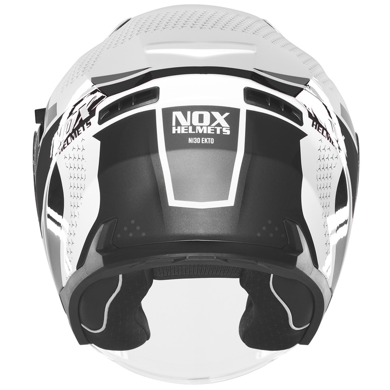 Åben motorcykelhjelm NOX N130 EKTO hvid-sort