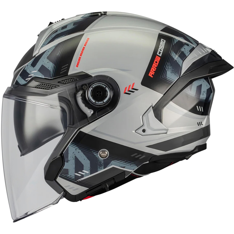 Åben motorcykelhjelm MT Cosmo SV Arrow C2 grå-sort