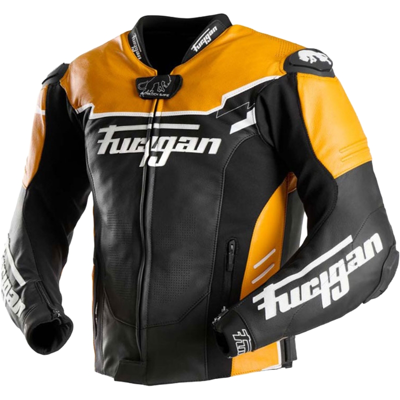 Furygan Signature 55 sort og gul motorcykeljakke i læder
