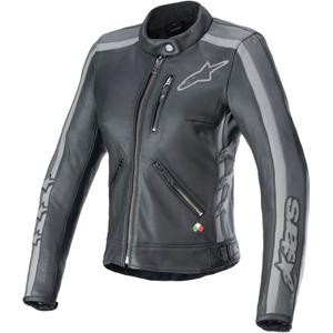 Alpinestars Stella Dyno lædermotorcykeljakke til kvinder, sort og grå