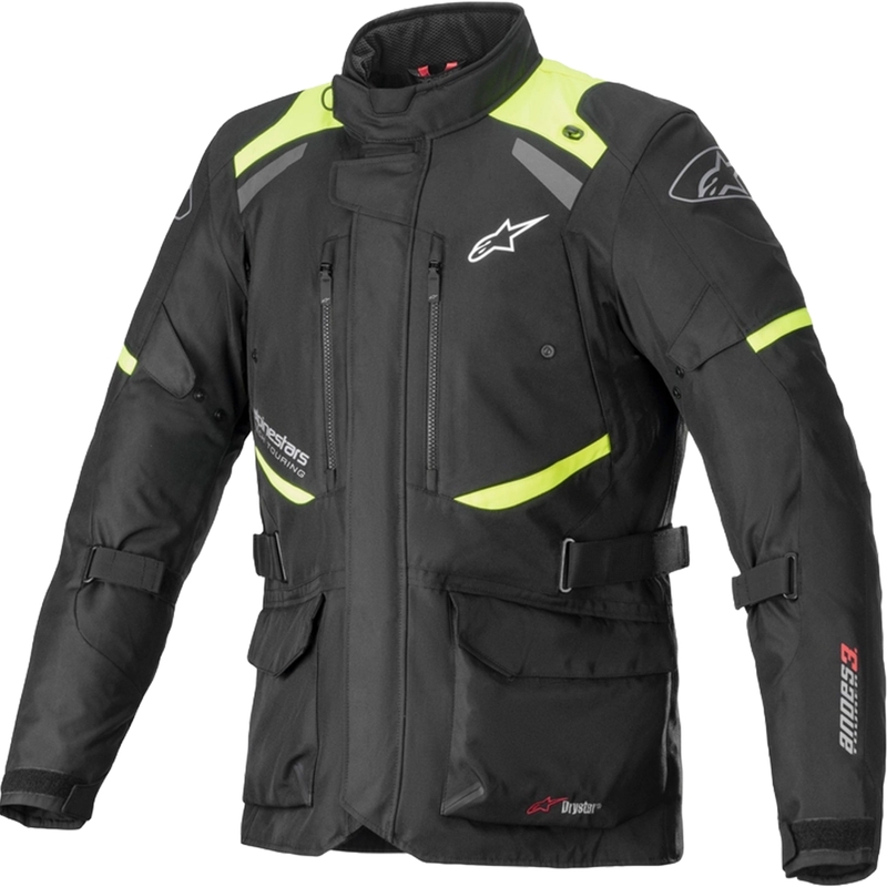 Alpinestars Andes Drystar 3 sort-fluogul motorcykeljakke