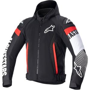 Alpinestars Zaca Air Vandtæt Motorcykeljakke Sort-Hvid-Fluo Rød