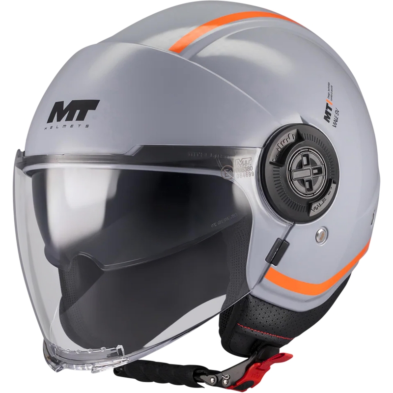 Åben motorcykelhjelm MT Viale SV S Tasty C4 grå-orange