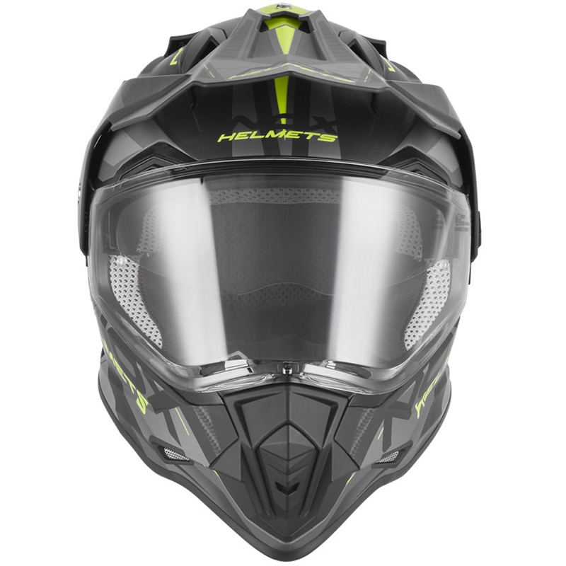 Enduro motorcykelhjelm NOX N312 Track mat sort-fluo gul