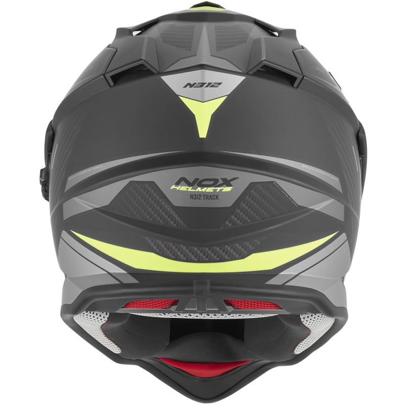 Enduro motorcykelhjelm NOX N312 Track mat sort-fluo gul