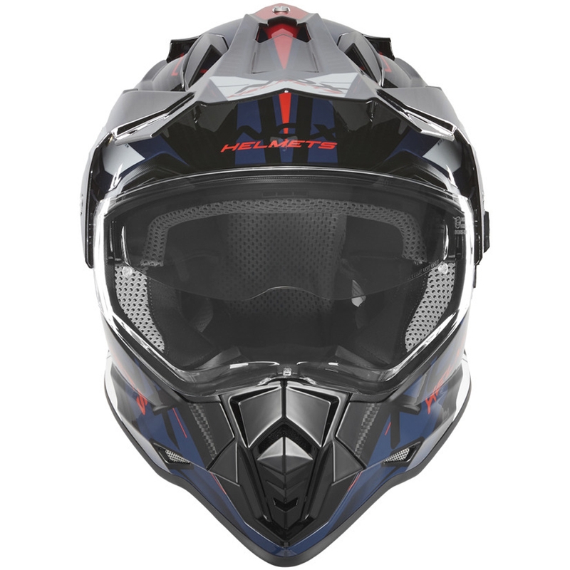 Enduro motorcykelhjelm NOX N312 Track blå-rød