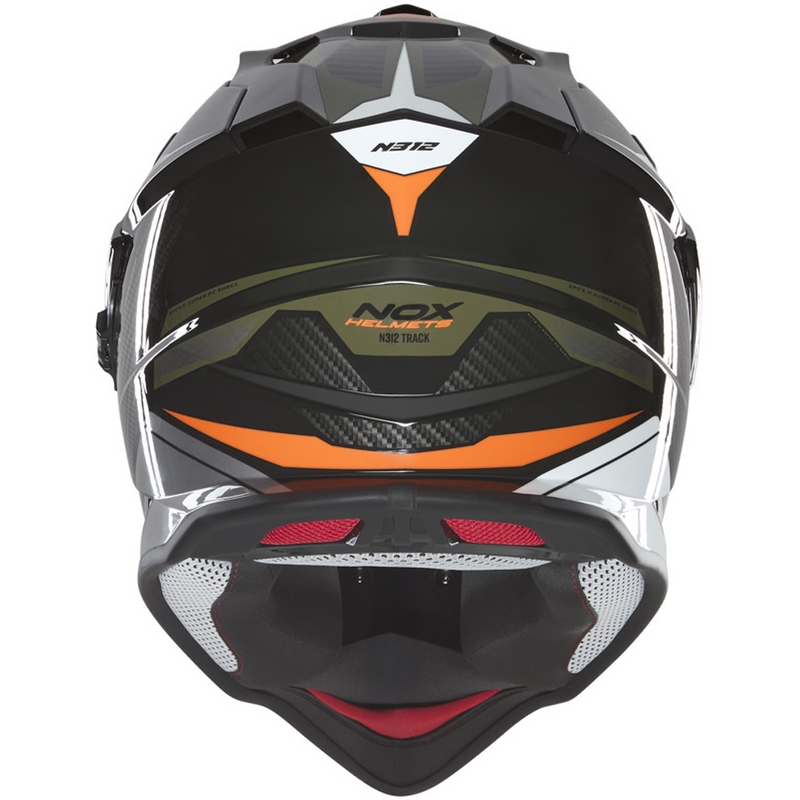 Enduro motorcykelhjelm NOX N312 Track khaki-orange