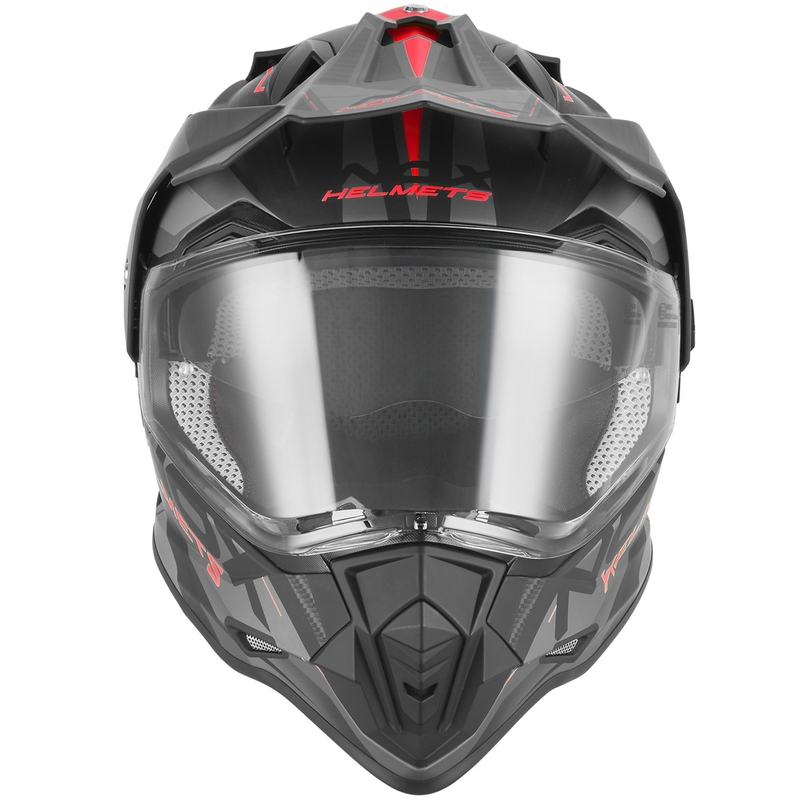 Enduro motorcykelhjelm NOX N312 Track mat sort-rød