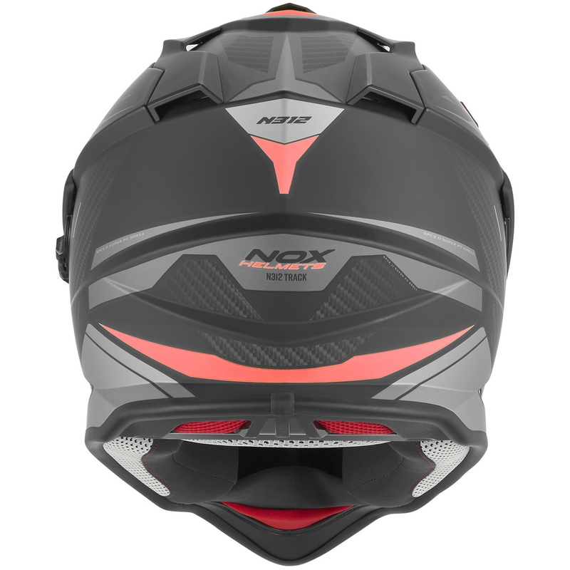 Enduro motorcykelhjelm NOX N312 Track mat sort-rød
