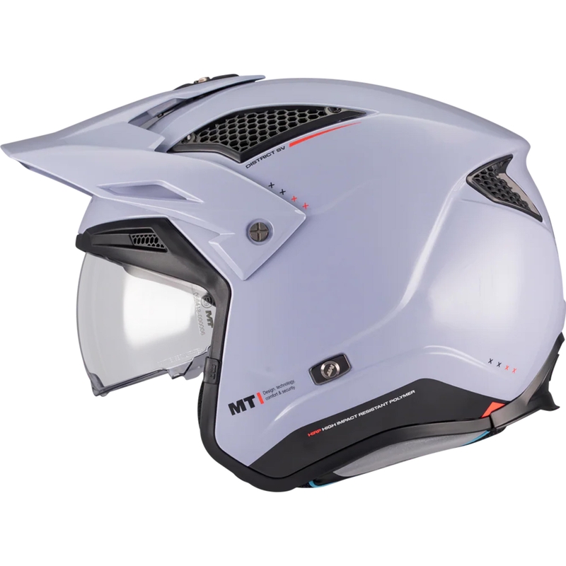 Åben ansigt trial motorcykelhjelm MT District SV S Soul C17 grå-sort