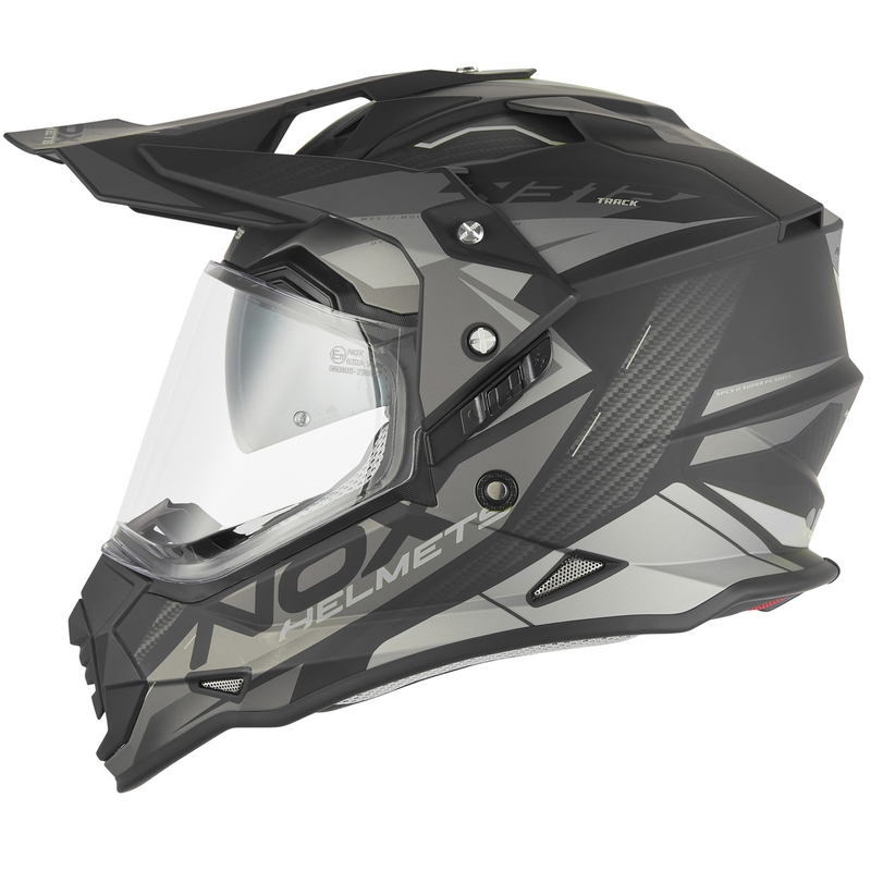 Enduro motorcykelhjelm NOX N312 Track mat sort-sølv