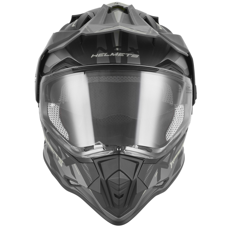 Enduro motorcykelhjelm NOX N312 Track mat sort-sølv