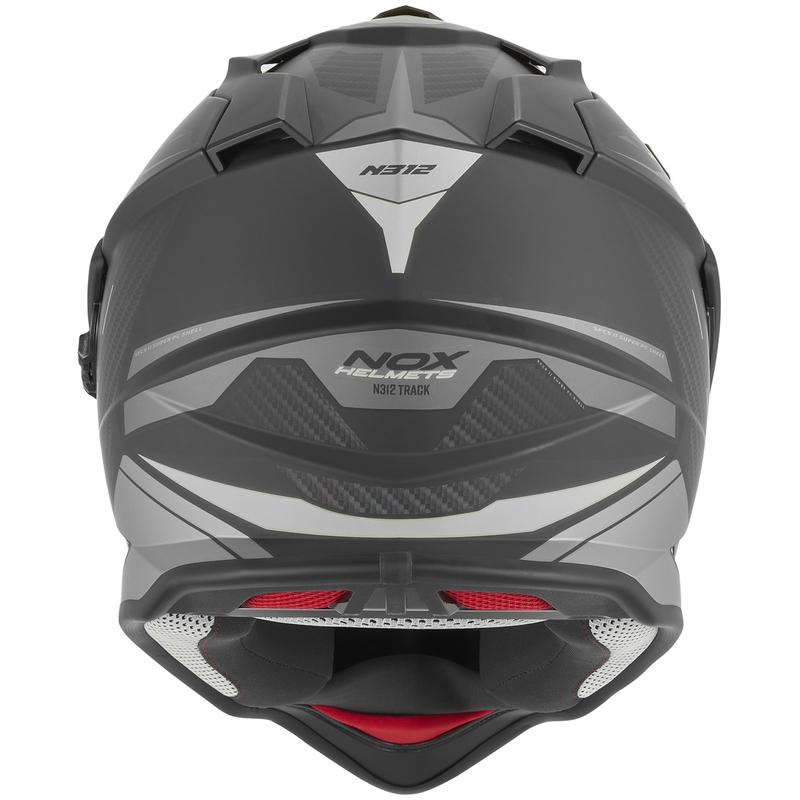 Enduro motorcykelhjelm NOX N312 Track mat sort-sølv