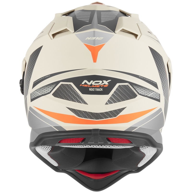Enduro motorcykelhjelm NOX N312 Track mat sand-orange