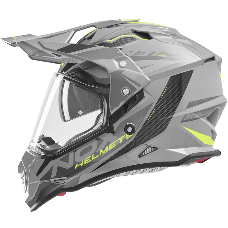 Enduro motorcykelhjelm NOX N312 Track grå-fluo gul