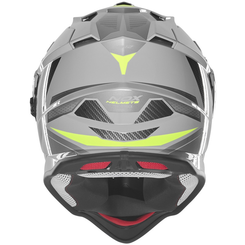Enduro motorcykelhjelm NOX N312 Track grå-fluo gul