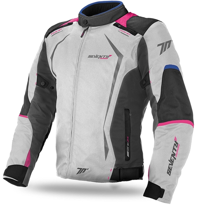 Motorcykeljakke til kvinder SEVENTY DEGREES SD-JR49 grå-blå-pink