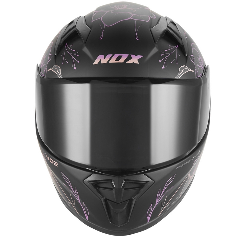 Børne fullface motorcykelhjelm NOX N731 Spring mat sort-pink