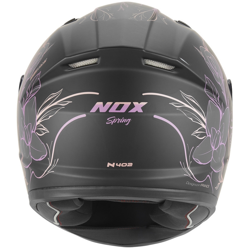 Børne fullface motorcykelhjelm NOX N731 Spring mat sort-pink