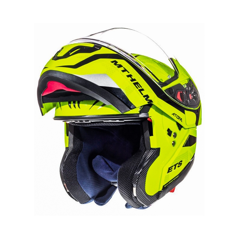 Flip-up motorcykelhjelm MT Atom Divergence fluo gul  - II. kvalitet