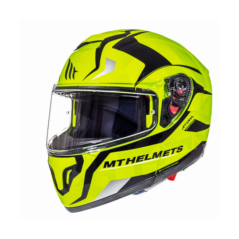 Flip-up motorcykelhjelm MT Atom Divergence fluo gul  - II. kvalitet