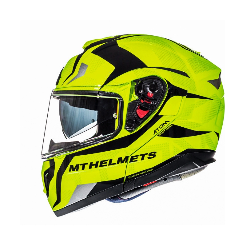 Flip-up motorcykelhjelm MT Atom Divergence fluo gul  - II. kvalitet