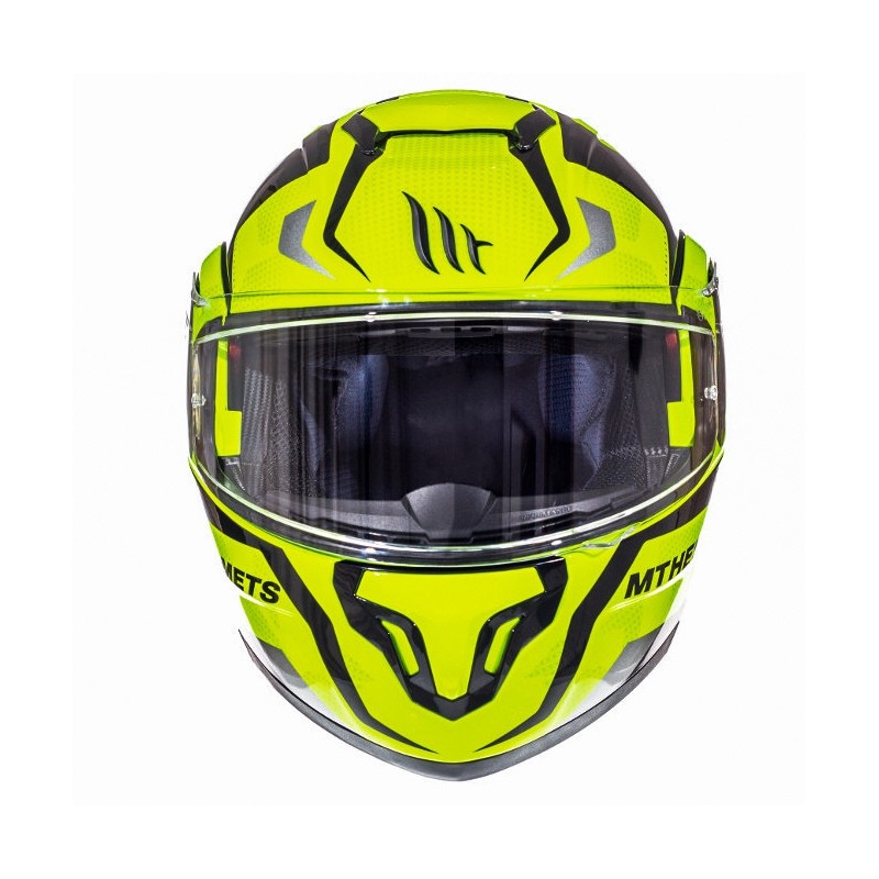 Flip-up motorcykelhjelm MT Atom Divergence fluo gul  - II. kvalitet