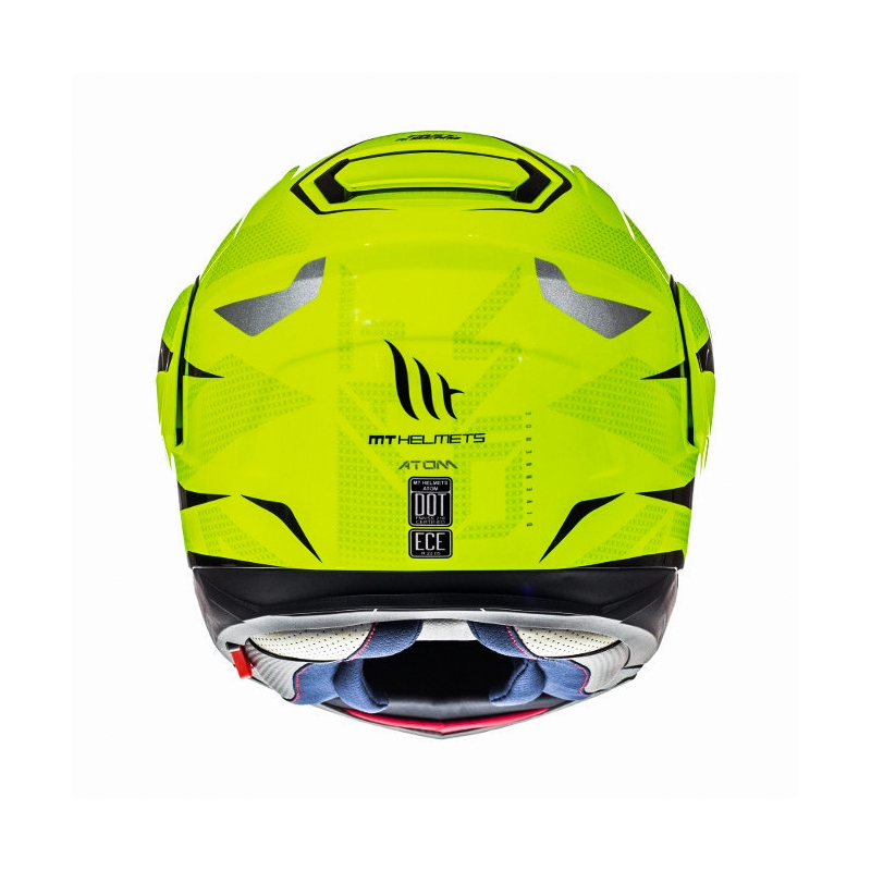 Flip-up motorcykelhjelm MT Atom Divergence fluo gul  - II. kvalitet