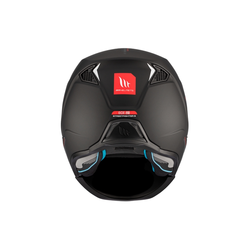 Åben ansigtshjelm med maske MT Streetfighter SV S Solid A1 sort mat med iridiumvisir - II. kvalitet