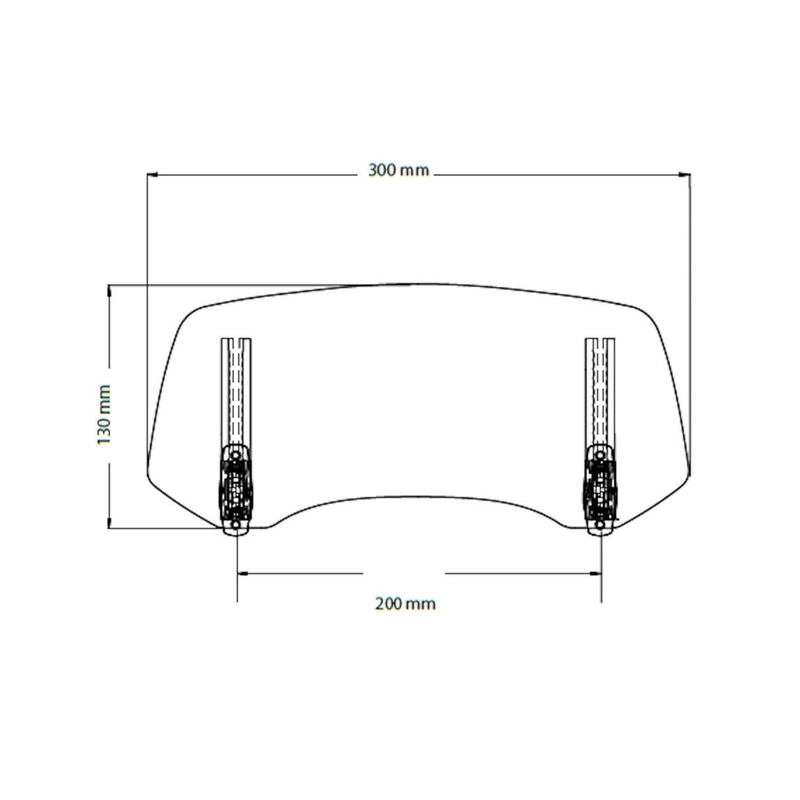 Justerbar plexiglas PUIG 2.0, skruemonteret, transparent - II. kvalitet