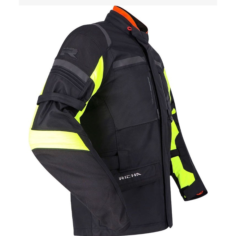 RICHA Brutus GTX motorcykeljakke sort-fluo gul udsalg - 2. sortering - II. kvalitet