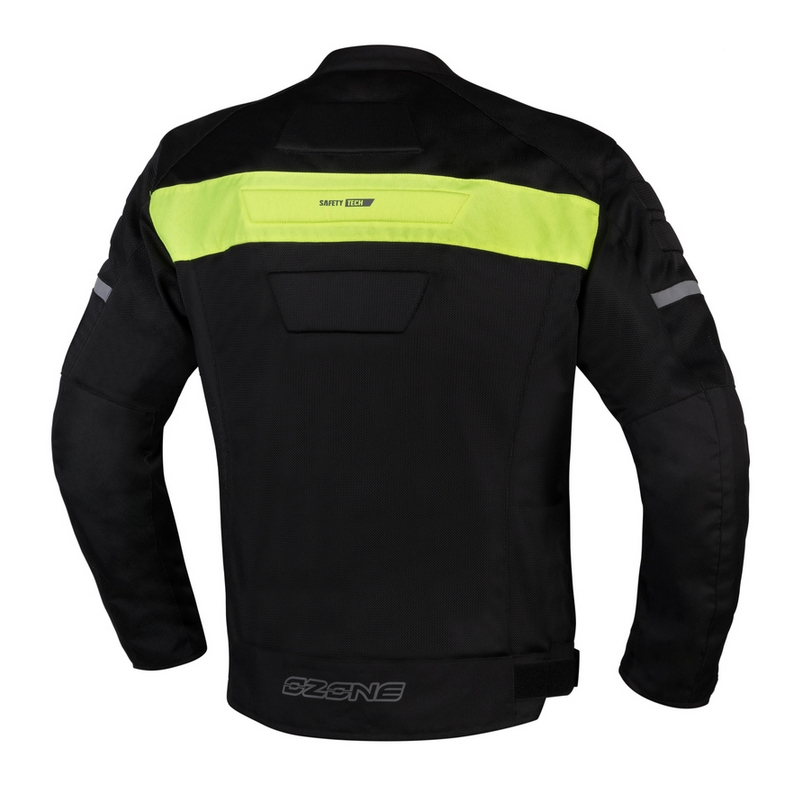 Ozone Dart motorcykeljakke sort-fluo gul - 2. kvalitet - II. kvalitet