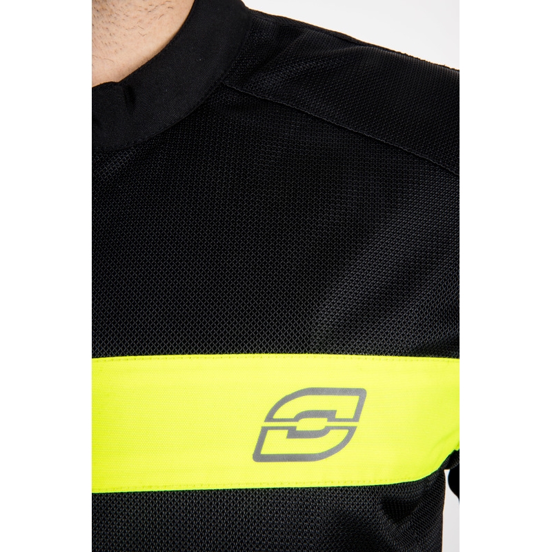 Ozone Dart motorcykeljakke sort-fluo gul - 2. kvalitet - II. kvalitet