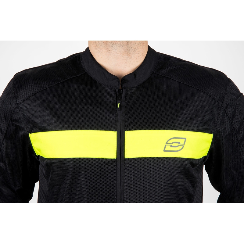 Ozone Dart motorcykeljakke sort-fluo gul - 2. kvalitet - II. kvalitet