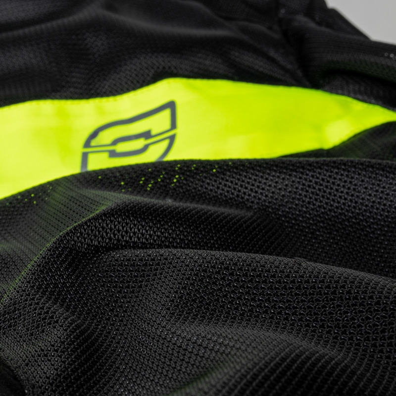 Ozone Dart motorcykeljakke sort-fluo gul - 2. kvalitet - II. kvalitet
