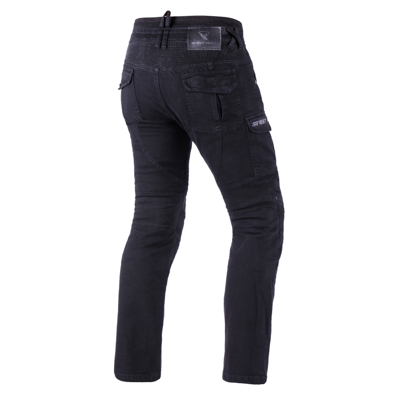 Street Racer Cargo CE motorcykeljeans sorte 2 - 2. kvalitet - II. kvalitet