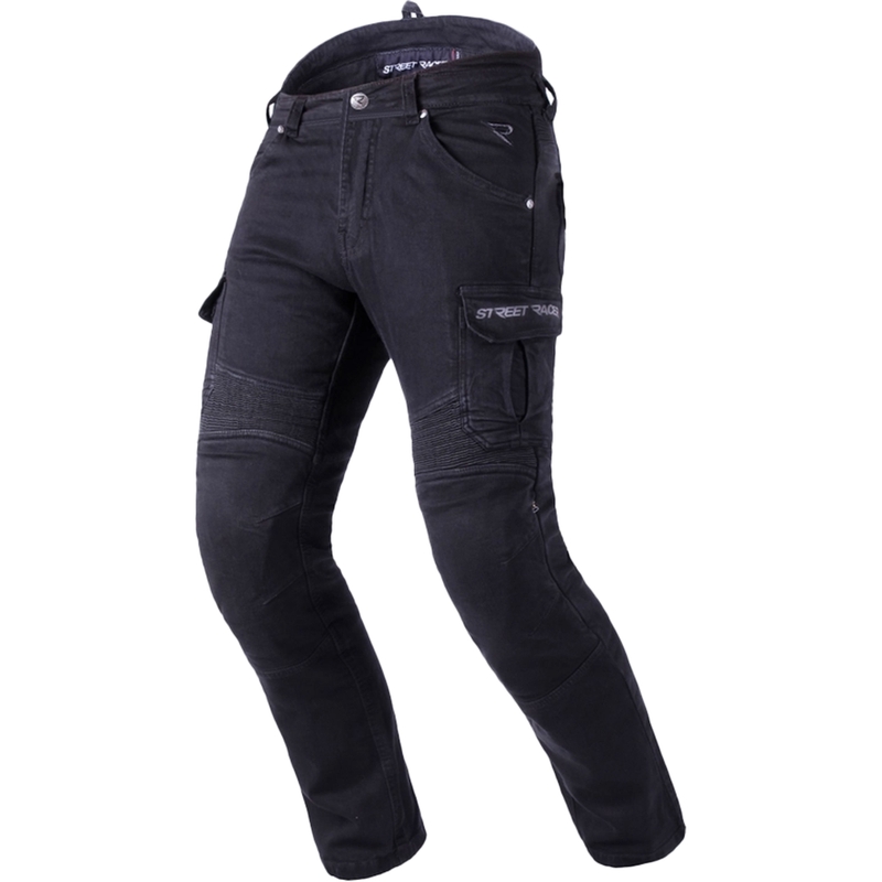 Street Racer Cargo CE motorcykeljeans sorte 2 - 2. kvalitet - II. kvalitet