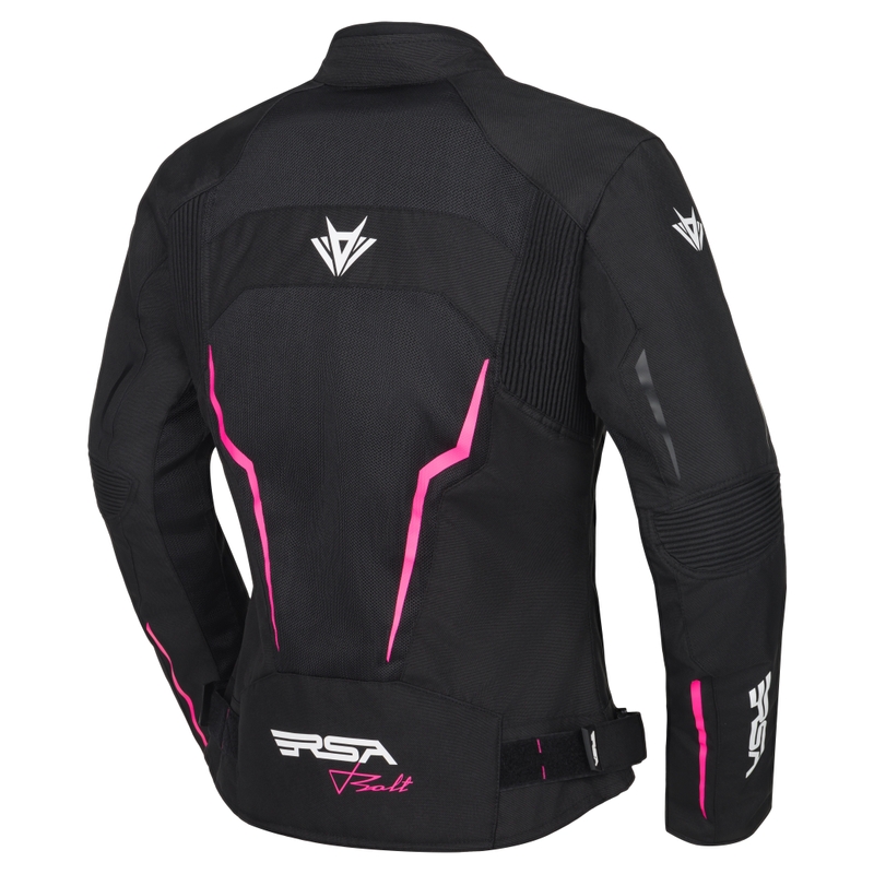 Dame motorcykeljakke RSA Bolt sort-hvid-pink 2 - II. kvalitet