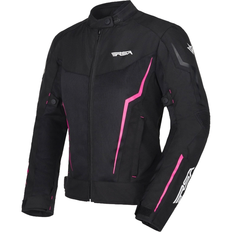Dame motorcykeljakke RSA Bolt sort-hvid-pink 2 - II. kvalitet